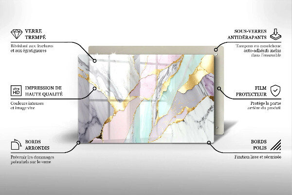 Tábua para corte Mármore pastel