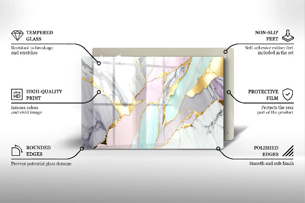 Tábua para corte Mármore pastel