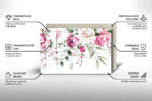 Tábua de corte Rosas em aquarela