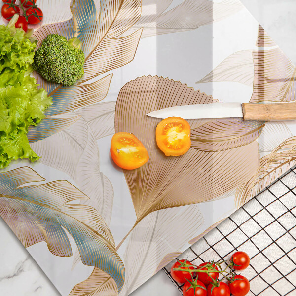 Tábua de cortar alimentos Penas e folhas Boho
