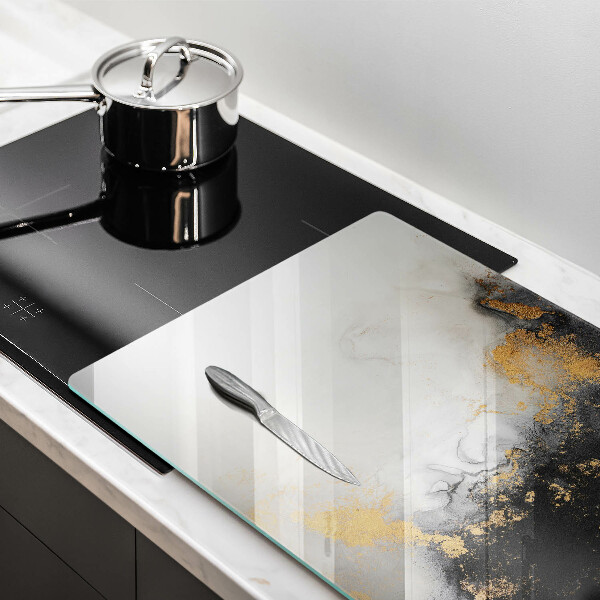 Tábua de vidro Abstração com ouro