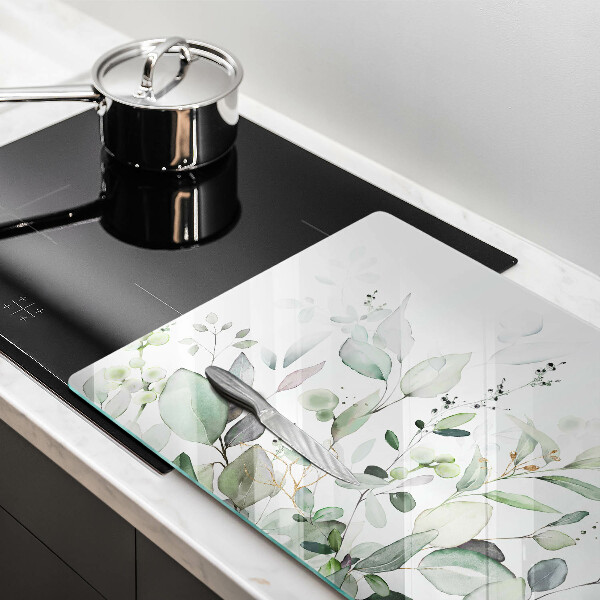 Tábua de vidro Plantas em aquarela