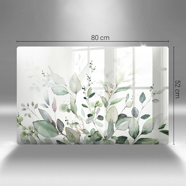Tábua de vidro Plantas em aquarela