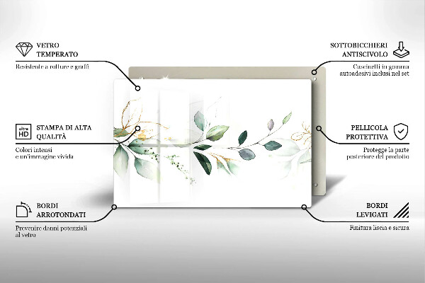 Tábua para corte Folhas de aquarela