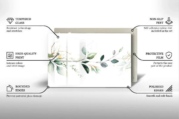 Tábua para corte Folhas de aquarela