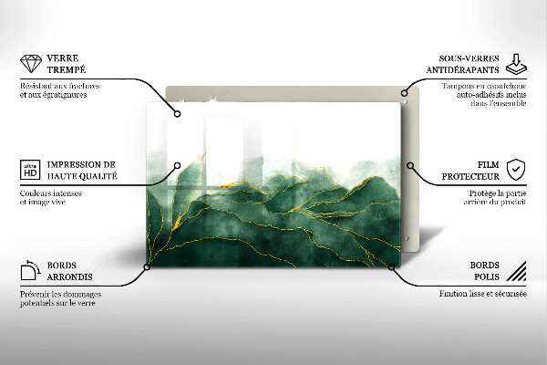 Tábua de vidro Natureza abstrata