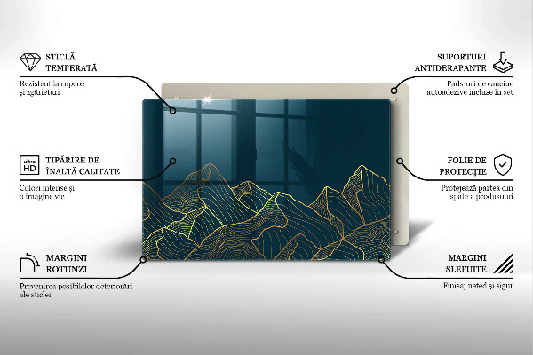 Tábua cozinha Montanhas abstratas