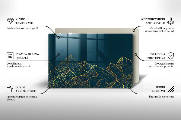 Tábua cozinha Montanhas abstratas