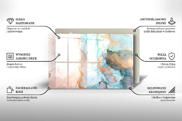 Tábua de cortar de vidro Mármore abstrato