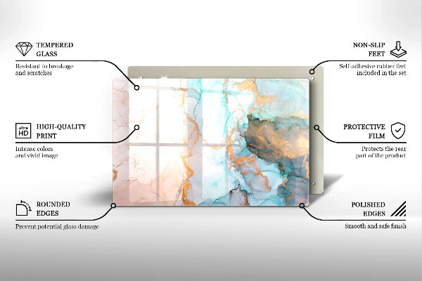 Tábua de cortar de vidro Mármore abstrato