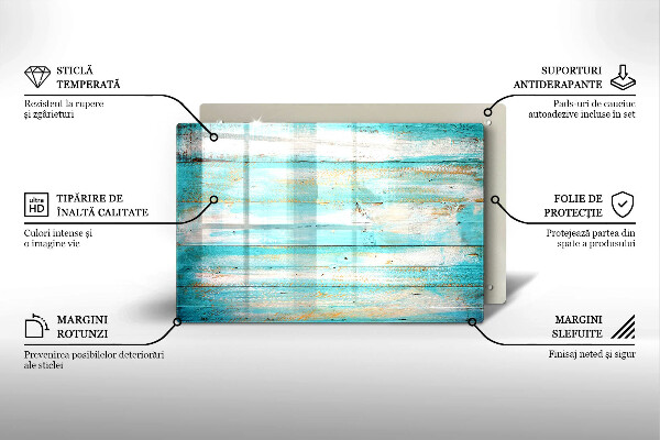Tábua de vidro Tábuas de madeira vintage