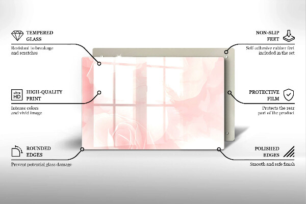 Tábua cozinha Fundo de rosas pastel