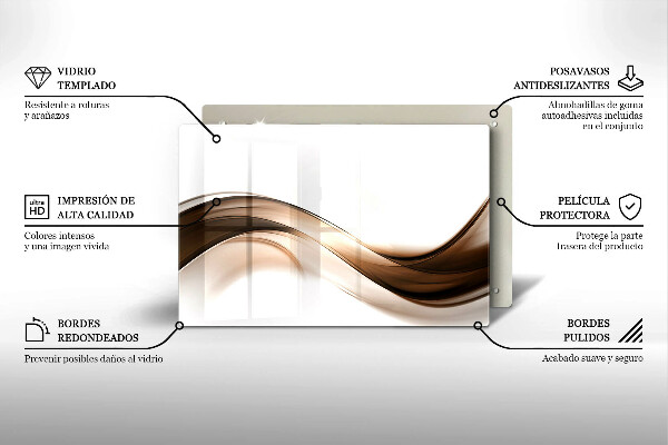 Tábua para cozinha Linhas marrons abstratas