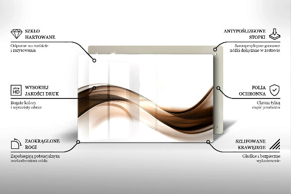 Tábua para cozinha Linhas marrons abstratas