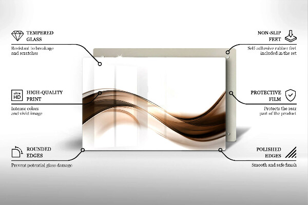 Tábua para cozinha Linhas marrons abstratas