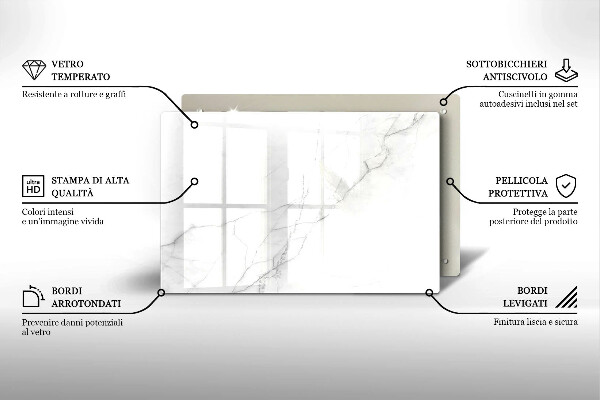 Tábua para cozinha Fundo de pedra de mármore