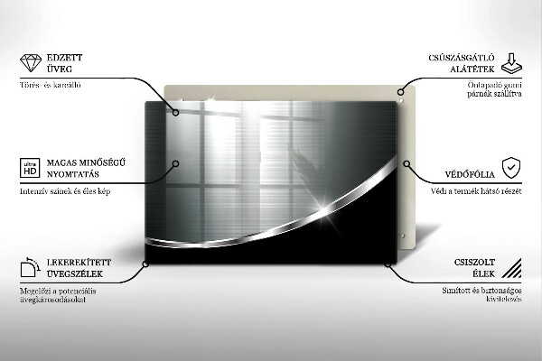 Tábua de cortar alimentos Abstração com metal
