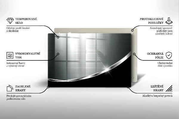 Tábua de cortar alimentos Abstração com metal