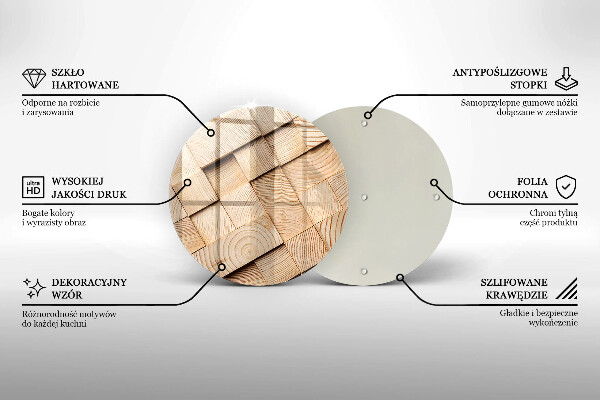 Tábua de cortar alimentos Quadrados de madeira