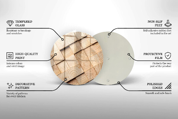 Tábua de cortar alimentos Quadrados de madeira
