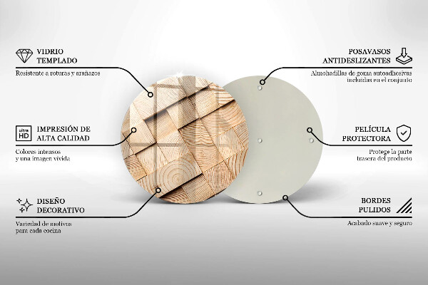 Tábua de cortar alimentos Quadrados de madeira
