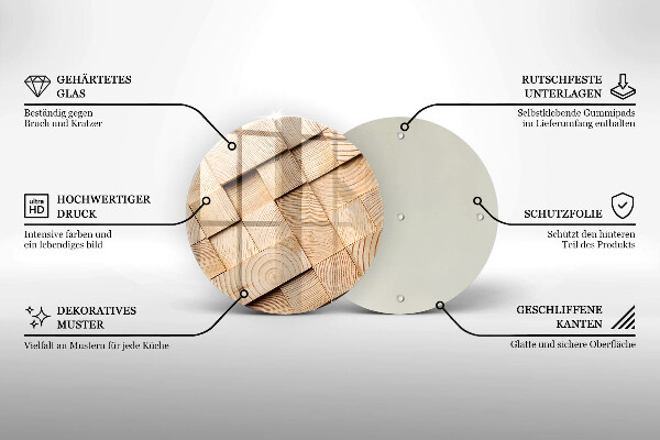Tábua de cortar alimentos Quadrados de madeira