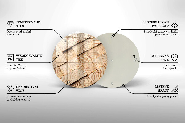 Tábua de cortar alimentos Quadrados de madeira