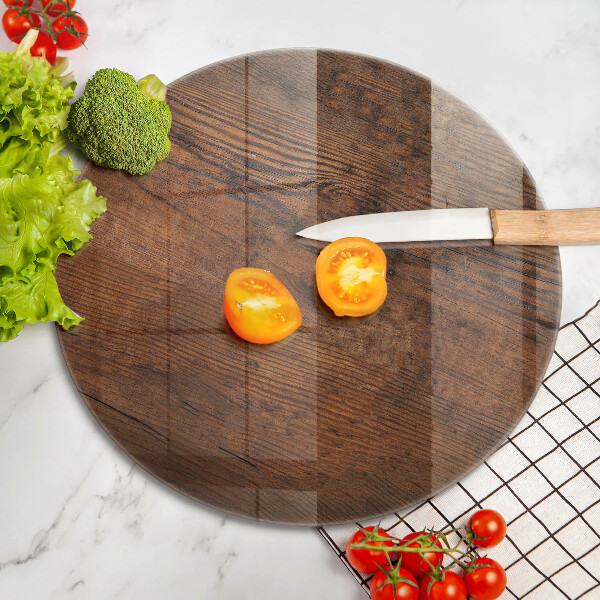 Tábua de corte de vidro Placa de madeira escura