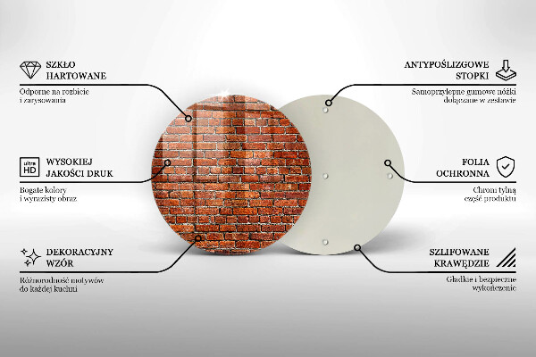 Tábua de corte de vidro Parede de tijolos