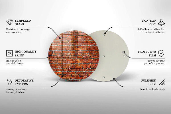 Tábua de corte de vidro Parede de tijolos