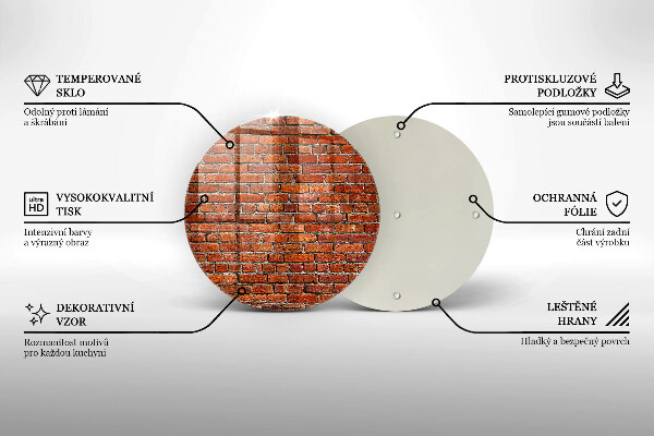 Tábua de corte de vidro Parede de tijolos