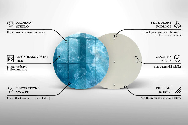 Tábua de corte de vidro Água azul