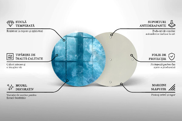 Tábua de corte de vidro Água azul