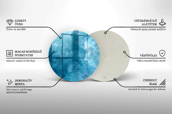 Tábua de corte de vidro Água azul