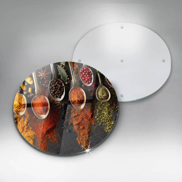 Tábua de corte colheres de especiarias