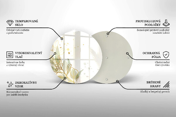 Tábua para corte Aquarela e folhas douradas