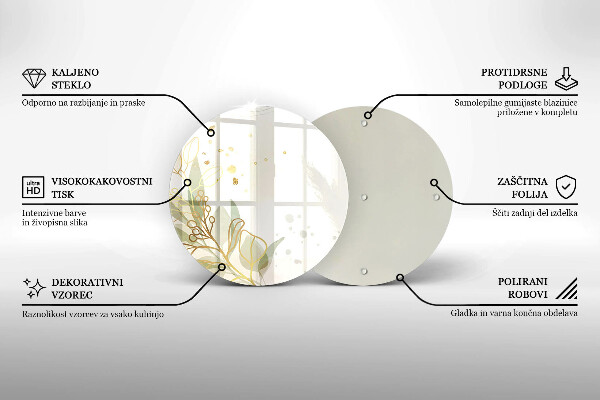 Tábua para corte Aquarela e folhas douradas