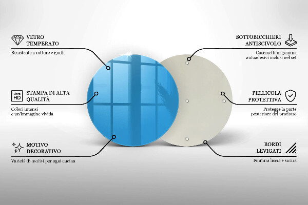 Tábua de vidro Cor azul