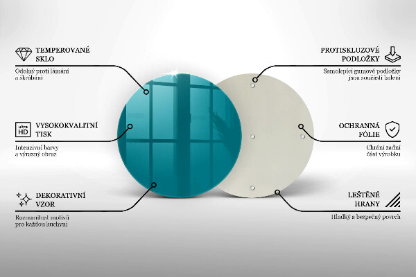 Tábua de corte de vidro Cor turquesa