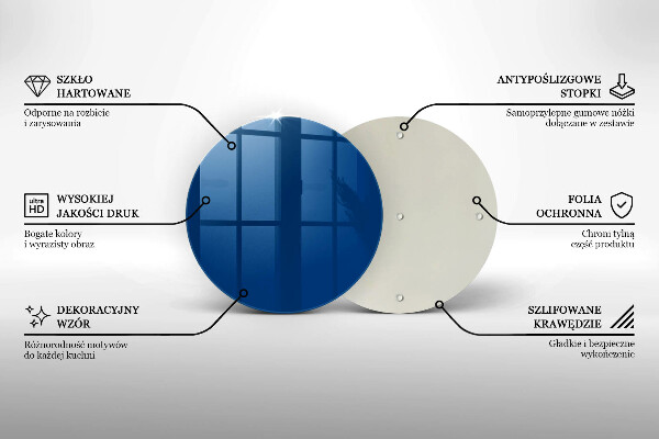 Tábua de cortar de vidro Cor azul