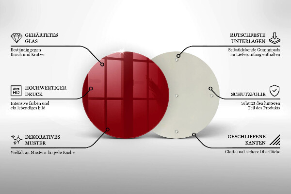 Tábua para cozinha Cor vermelha