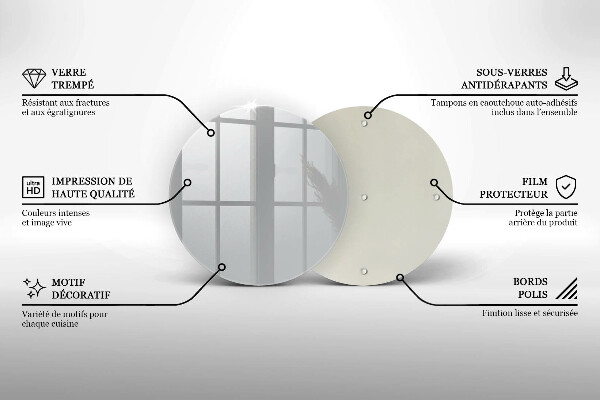 Tábua de vidro Cor cinza