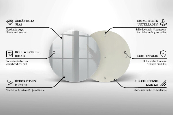 Tábua de vidro Cor cinza