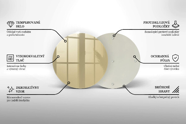 Tábua de corte de vidro Cor bege