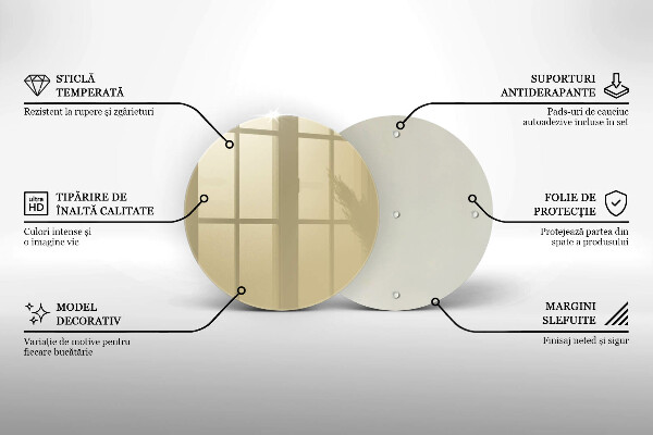 Tábua de corte de vidro Cor bege