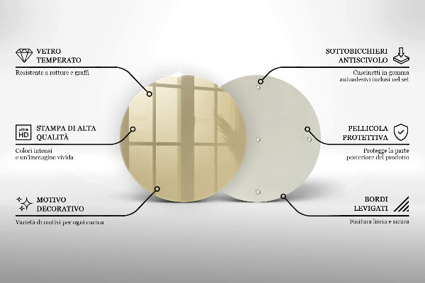 Tábua de corte de vidro Cor bege