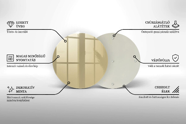 Tábua de corte de vidro Cor bege