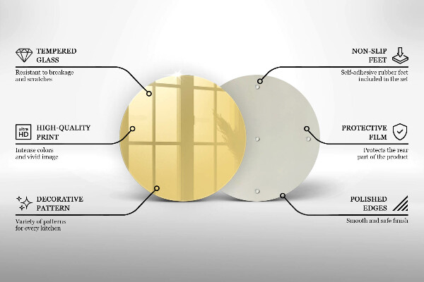 Tábua de cortar de vidro Cor amarela