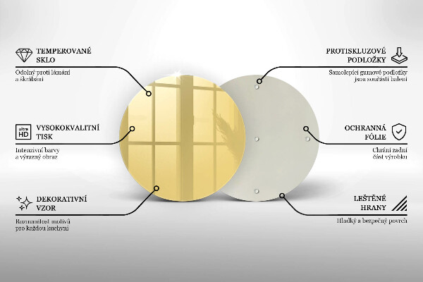 Tábua de cortar de vidro Cor amarela