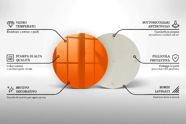 Tábua de cortar Cor laranja